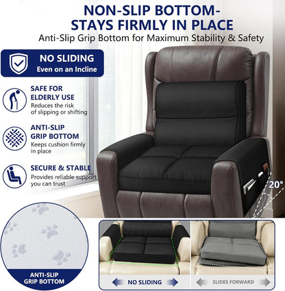 Chair Cushions for Elderly,20x16.5x4.5 Inch Rocking Chair Cushions Indoor,Memory Foam Recliner Cushions for Long Sitting, Sofas & Couches，Outdoor,Office Chair，wheelchair，Meditation and Floor Seating