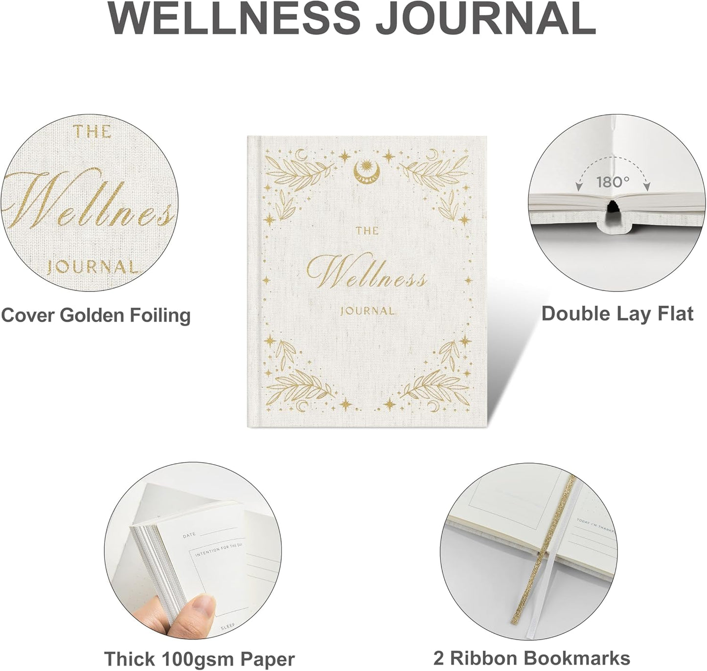 And Per Se Wellness Journal, Self Care & Daily Journal for Women, Mental Health Planner with Habit Tracker, Diet & Goals, Undated, Gift-Ready (Original Beige)