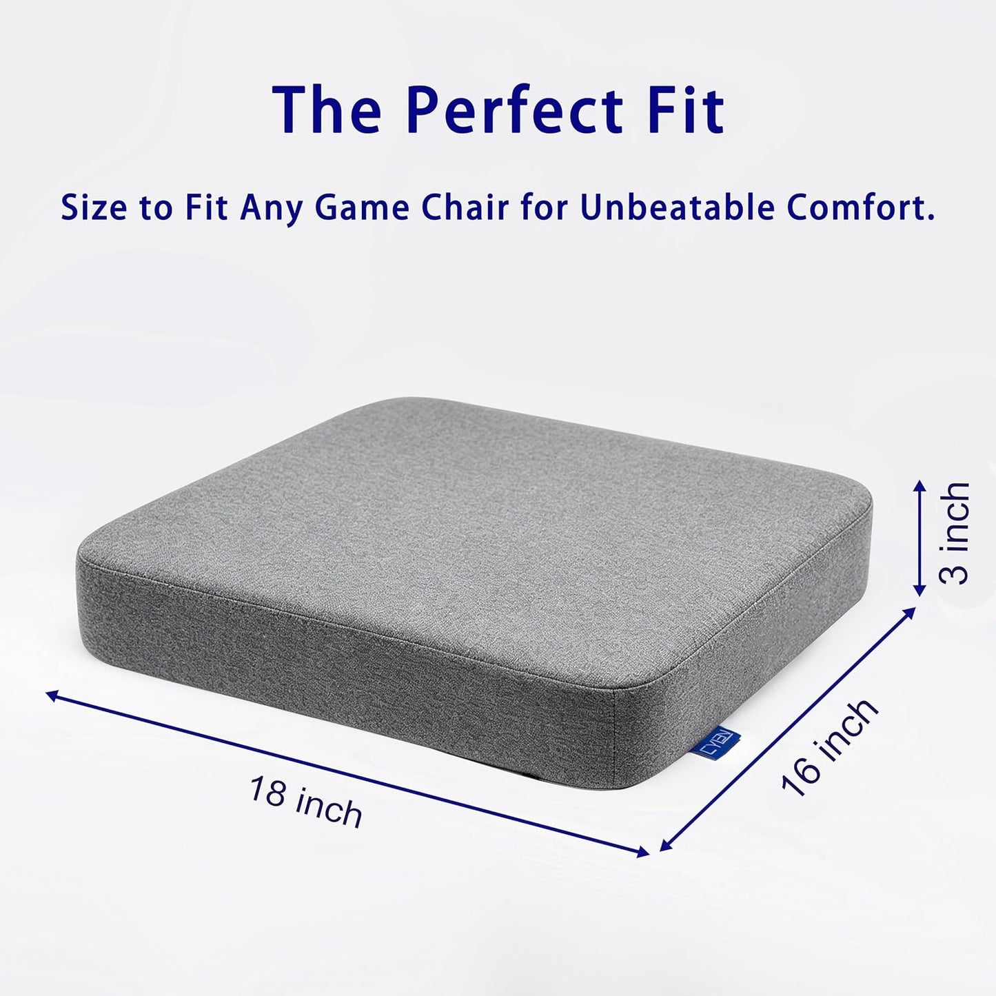 Ifoam Gel Infused Memory Foam Layer Wheelchair Cushion - Seat Cushion for Wheelchair-Office Chair, Kitchen Chair-Pressure Sore and Tailbone Pain Relief-High Dense Polyfoam Base (Black, 18×16×3 inch)
