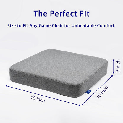 Ifoam Gel Infused Memory Foam Layer Wheelchair Cushion - Seat Cushion for Wheelchair-OfficeChair, Kitchen Chair-Pressure Sore and Tailbone Pain Relief-High Dense Polyfoam Base (Black,18x16x3 inch)