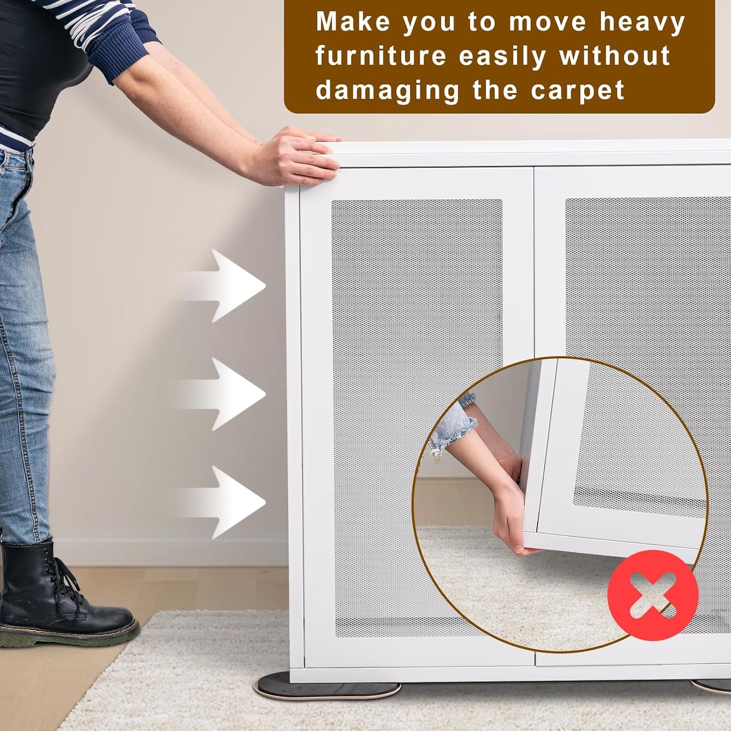 Furniture Sliders, 8 Pcs 3 1/2'' Furniture Sliders Pads for Hardwood Floors, Chair Legs Floors Protectors, Reusable Round Glides Glider, Heavy Duty Furniture Movers Sliders | Chair Legs Floors Protectors, Reusable Round Glides Glider, Heavy Duty