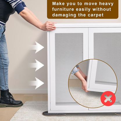 Furniture Sliders, 8 Pcs 3 1/2'' Furniture Sliders Pads for Hardwood Floors, Chair Legs Floors Protectors, Reusable Round Glides Glider, Heavy Duty Furniture Movers Sliders | Chair Legs Floors Protectors, Reusable Round Glides Glider, Heavy Duty
