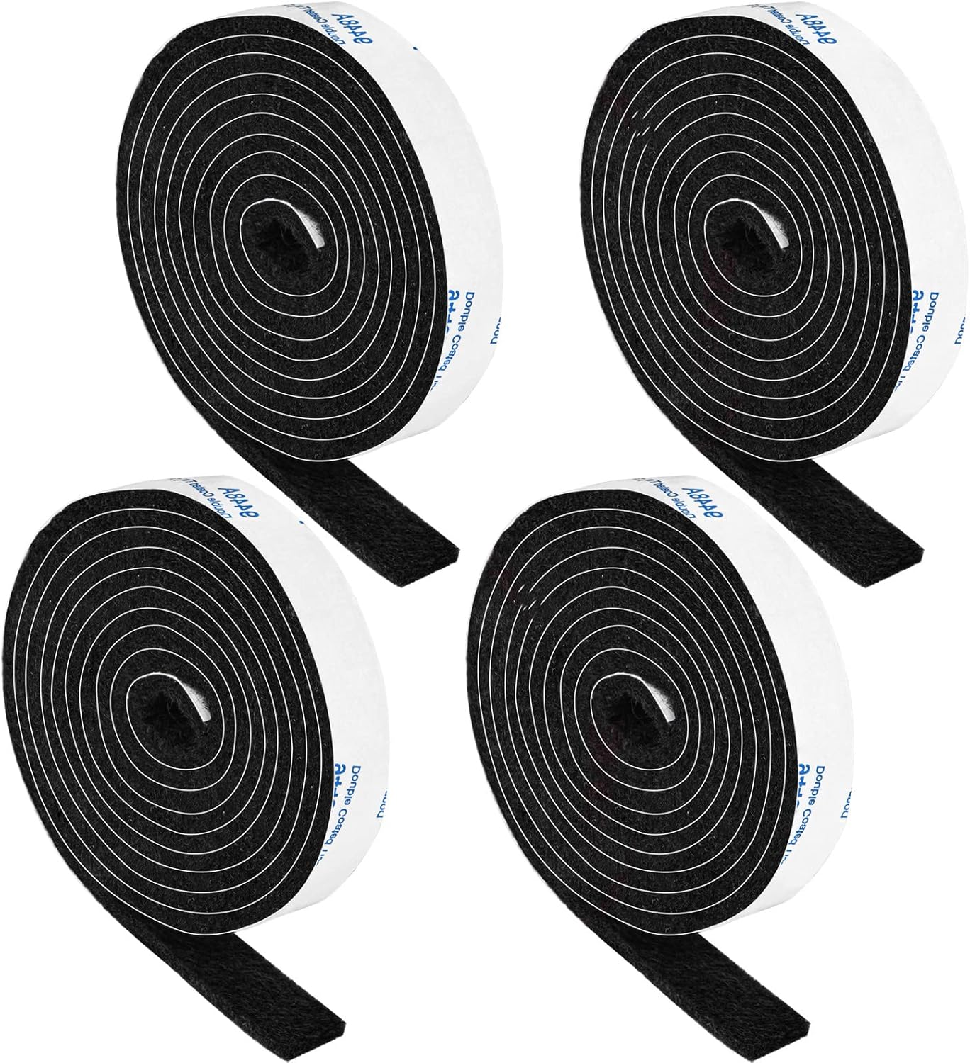 Felt Strips with Adhesive Backing, Felt Tape with Adhesive Backing, Felt Furniture Strips 2 Pack Roll 1/2x 60 Inches Black, Felt Strips for Furniture
