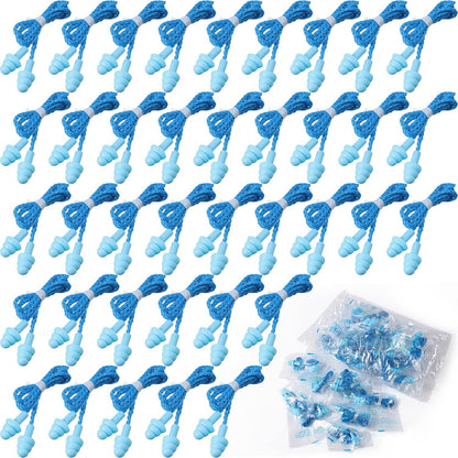 Tondiamo 200 Pairs Ear Plug Bulk with Cord Reusable Silicone, Fresh