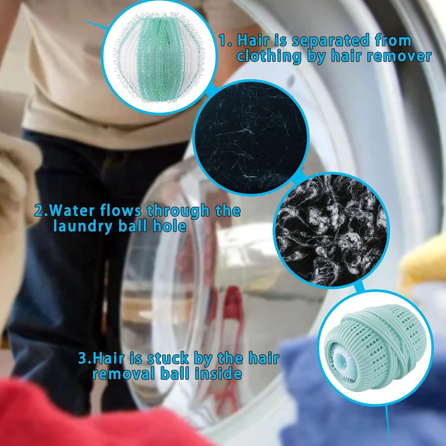 8PCS Pet Hair Remover and Laundry Ball Set, Reusable Dog Hair Remover for Laundry, Lint Catcher Laundry Ball in Washing Machine, Pet Hair Catcher for Clothes, Bedding