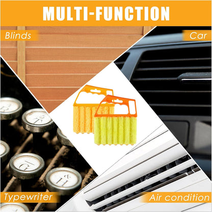Geiserailie 2 Pcs Window Venetian Blind Cleaner Duster Tool Washable 7 Fingers Dusting Cleaner and Air Vent Shutter Brush Blinds Air Conditioner Fan Duster Dirt Housekeeping Tool (2 Color)