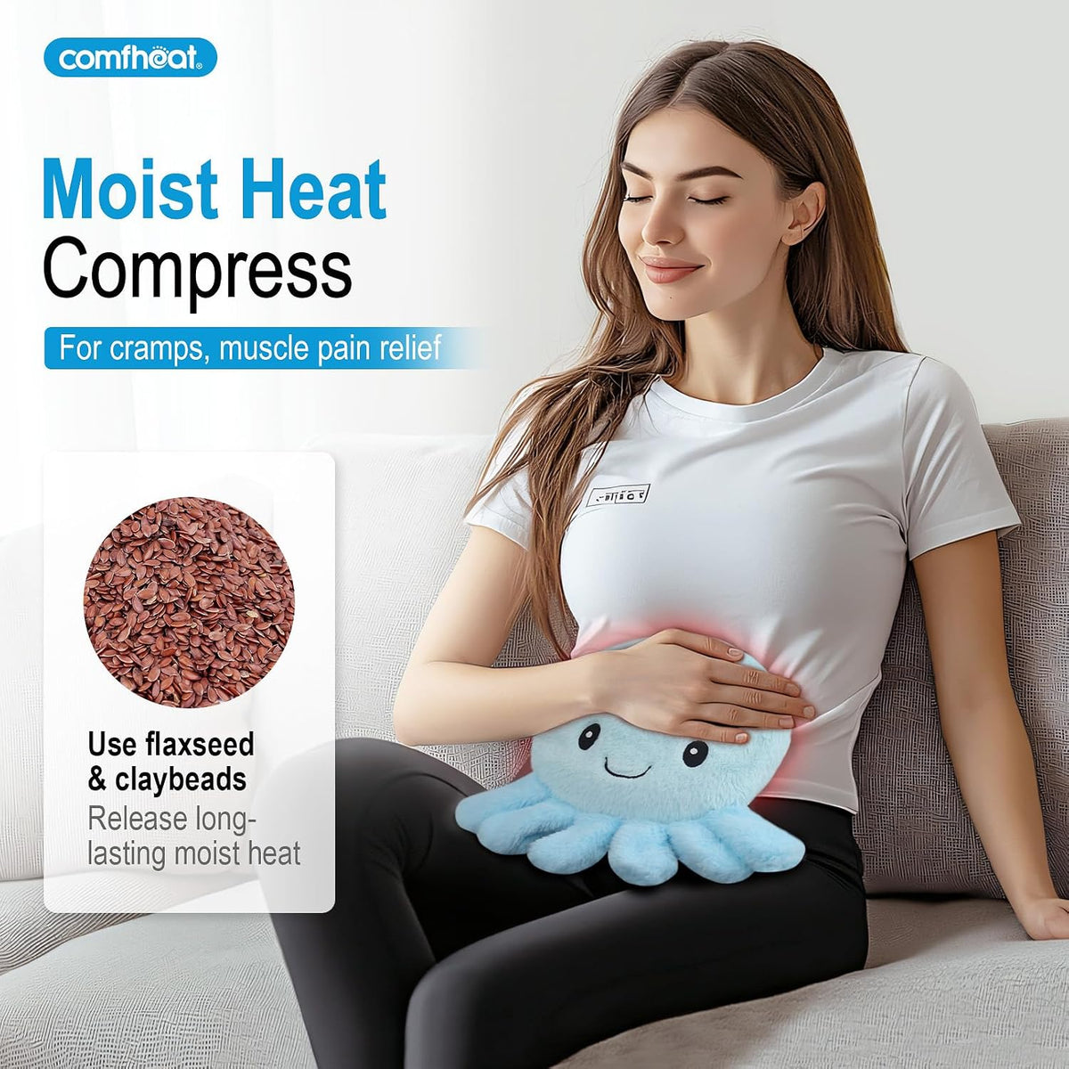 Microwave Unscented Heating Pad for Pain Relief, Moist Heat Pack