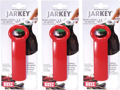 Brix JarKey Original Easy Jar Key Opener, 2-Pack, Red
