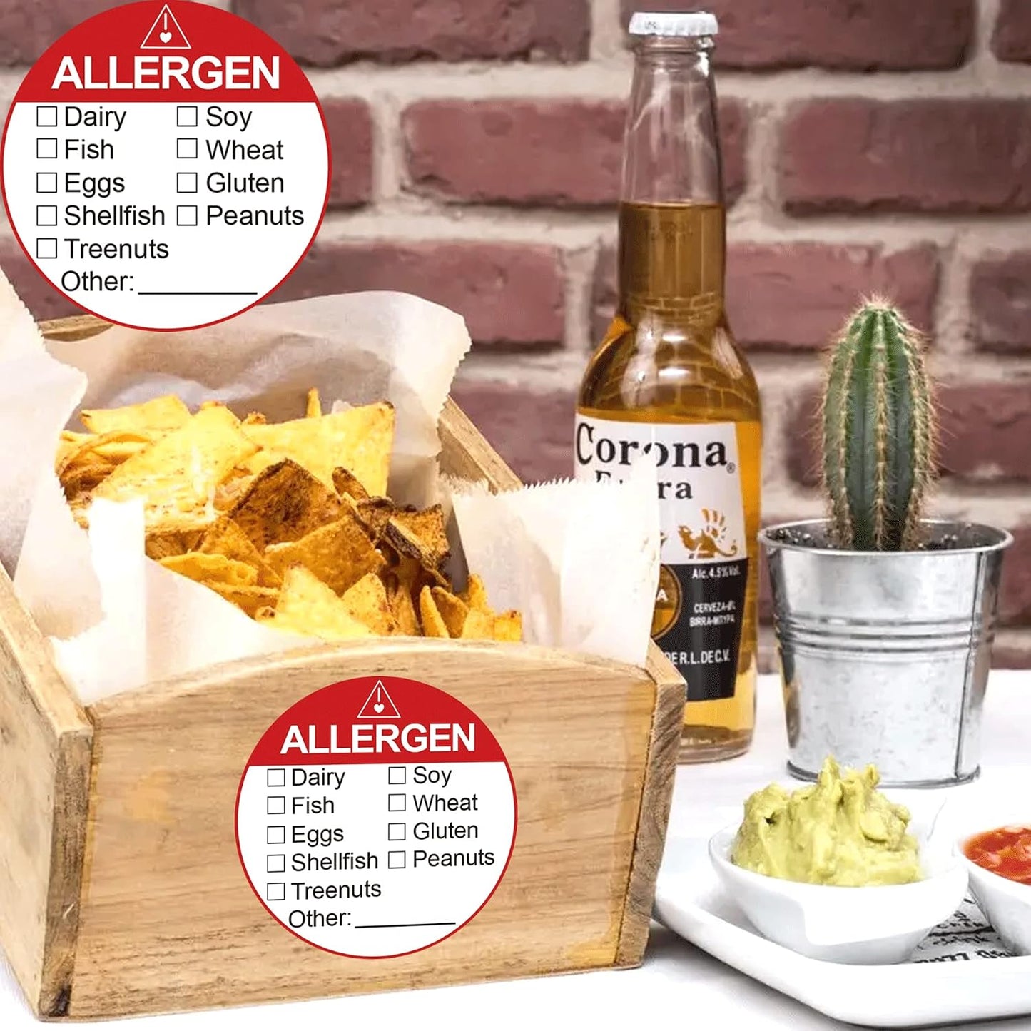 Allergen Allergy Warning Labels Sticker Red Adhesive Allergies Stickers | 2 Inch Fluorescent Food Rotation Labels Food Allergy Warning Circle Dots Label for Grocery Stores,Food Packaging 500 Pcs