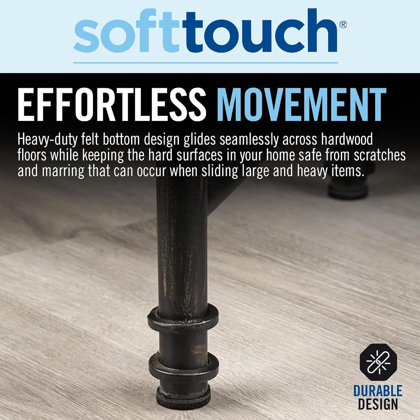 SoftTouch Assorted Size Round Mini Self-Stick Furniture Slider Felt Pads for Hard Surfaces, Noise-Reducing Adhesive Furniture Moving Pads for Beds, Sofas, Dressers, 46-Count, Brown