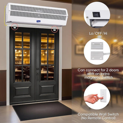 Awoco 72" Super Power 2 Speeds 2350CFM Commercial Indoor Air Curtain