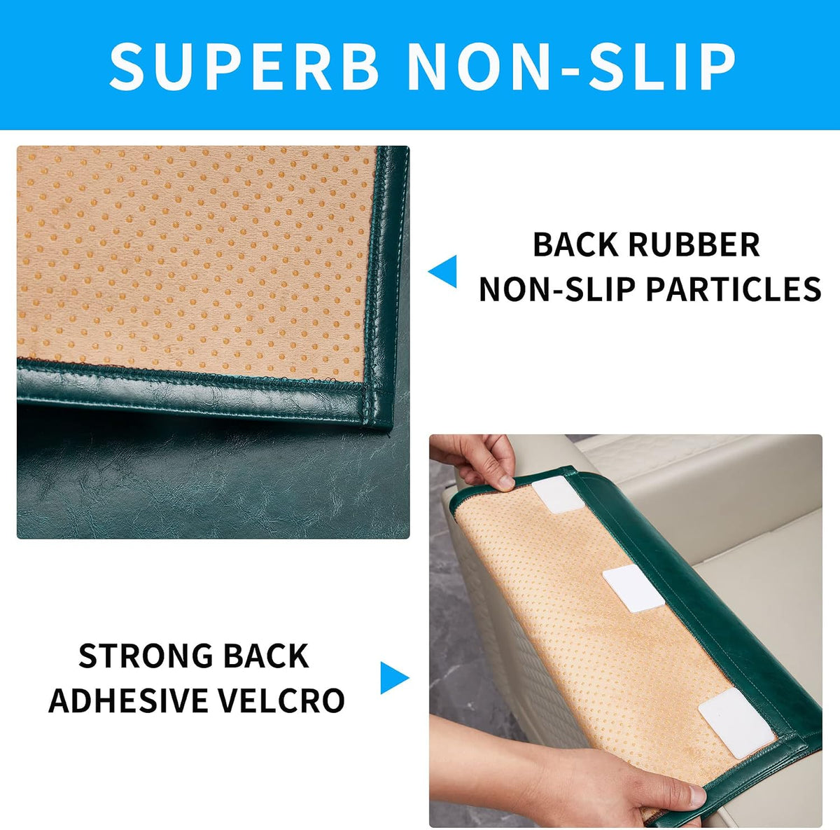 Non Slip Recliner Headrest Protector Washable Faux Leather Headrest Covers for Recliner Chair Waterproof Couch Head Rest Covers for Sofa,Furniture,Office Chair,Theater Seat