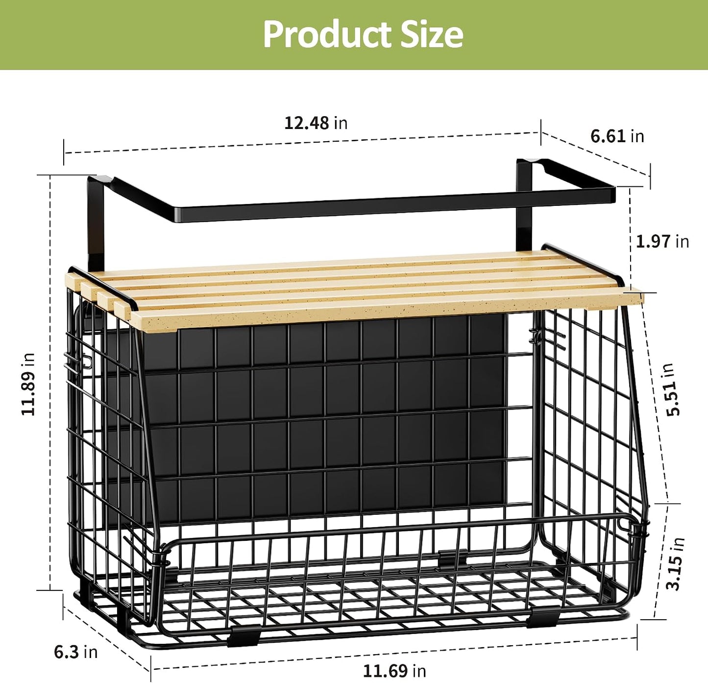 2 Pack Magnetic Shelf for Fridge, Fruit Potato Onion Storage Bins | Magnetic Basket with Lid, Side of Fridge Storage, Produce Basket for Fruits Vegetables Spices, Kitchen Pantry Organizer
