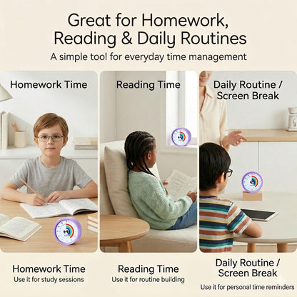 Searon Magnetic Visual Classroom Timer for Teachers, 60-Minute Countdown | No-Tick with Sound or Silent LED Alert, Pause, Magnet/Stand/Hang for Reading, Small Groups & Classroom Routines