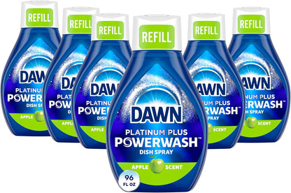 Dawn Powerwash Spray, Dish Soap, Dishwashing Liquid, Fresh, 1 Starter Kit + 3 Refills, 4x16 Fl Oz
