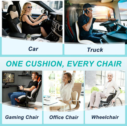 Seat Cushion for Office Chair, Ergonomic Cushion with Lumbar Support Pillow