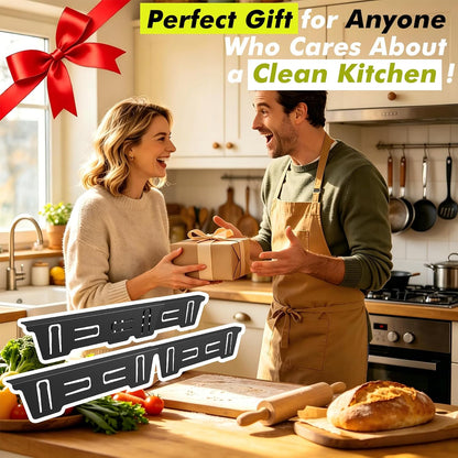 Stove Gap Covers Stainless Steel, Stove Gap Filler Between Stove and Counter, Stove Gap Guards and Range Trim Kit, Easy Retractable Length 13.8" to 27.6", Width 1", Heat-Resistant Stove Guard (2 Pack)