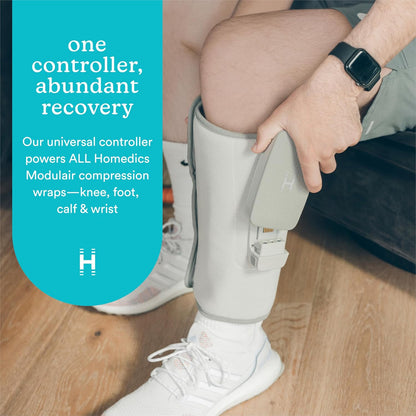 HoMedics Modulair Compression Calf Wrap Massager – Overlapped Compression Therapy with 4 Programs, Adjustable Intensity, Heat Settings, (Battery Sold Separately)