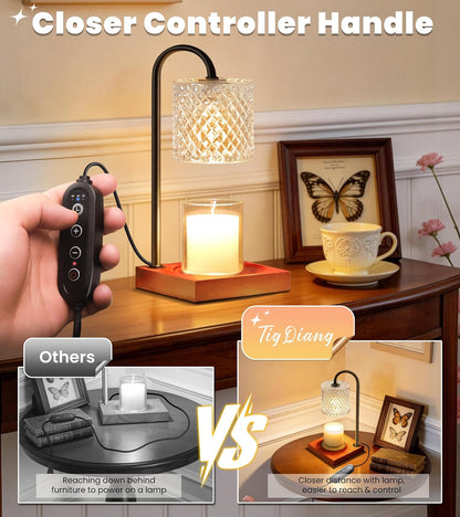 TigQiang Candle Warmer Lamp with Timer, Birthday Gifts for Women, Amber
