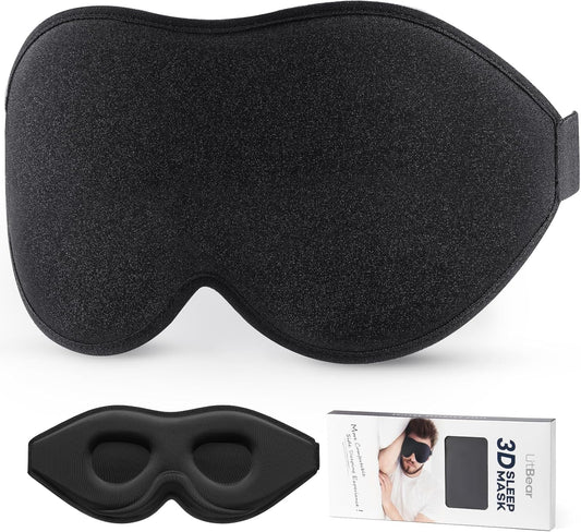 LitBear Sleep Mask for Side Sleeper Women Men, Eye Mask for Sleeping