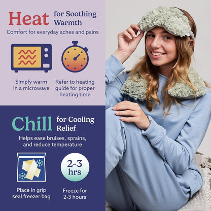warmies Microwavable Shoulder Heating Pad, Neck Warmer & Heat Pack, Snowy | Steady Pressure, Cooling Relief, Scented with Calming French Lavender, Microwave 30 sec, Freeze 2-3 hrs, Soft Faux Fur