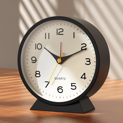 AYRELY® 4.5" Analog Alarm Clock, Small Retro Desk Clock and Table Clock