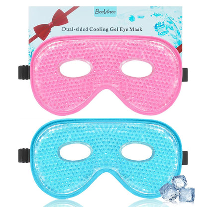 BeeVines Gel Eye Mask, XL Size Cooling Ice Masks for Puffy Eyes (2 Pack)