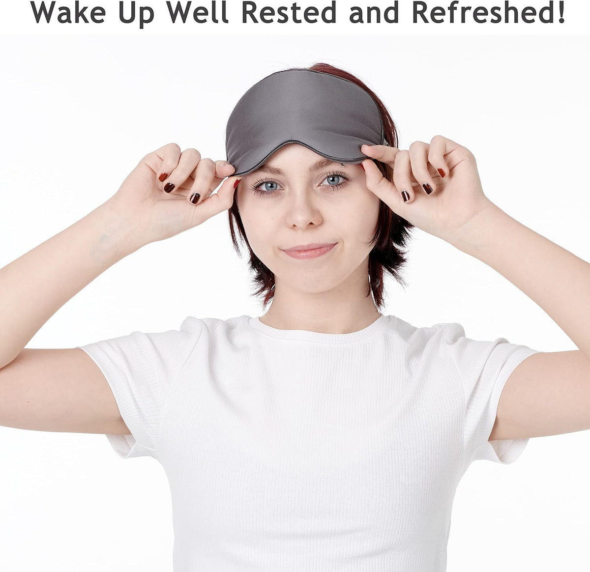 100% Bamboo Viscose Sleep Eye Mask - Dark Gray - Superior to Cotton - Light Blocking Travel Blindfold for Men & Women - Ultra-Soft & Comfortable with Adjustable Strap for Restful Sleep - by JoMo