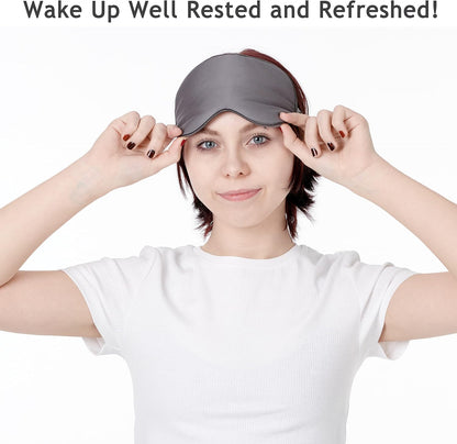 100% Bamboo Viscose Sleep Eye Mask - Dark Gray - Superior to Cotton - Light Blocking Travel Blindfold for Men & Women - Ultra-Soft & Comfortable with Adjustable Strap for Restful Sleep - by JoMo