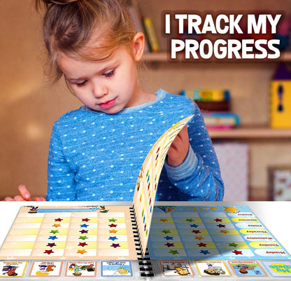 Behavior Reward Chart System - Pad with 26 Chore Charts for Kids, 2800 Stickers to Motivate Responsibility & Good Habits