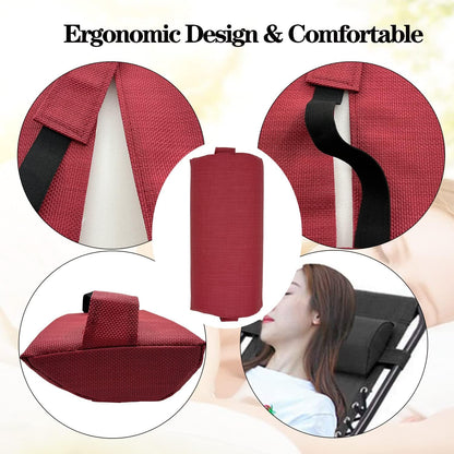 Zero Gravity Chair Set of 2 Replacement Pillow Headrest with Elastic Band, Universal Soft Removable Padded Cushion Head Pillow for Zero Gravity Lounge Chair, Folding Patio Lawn Recliner Chairs, Blue