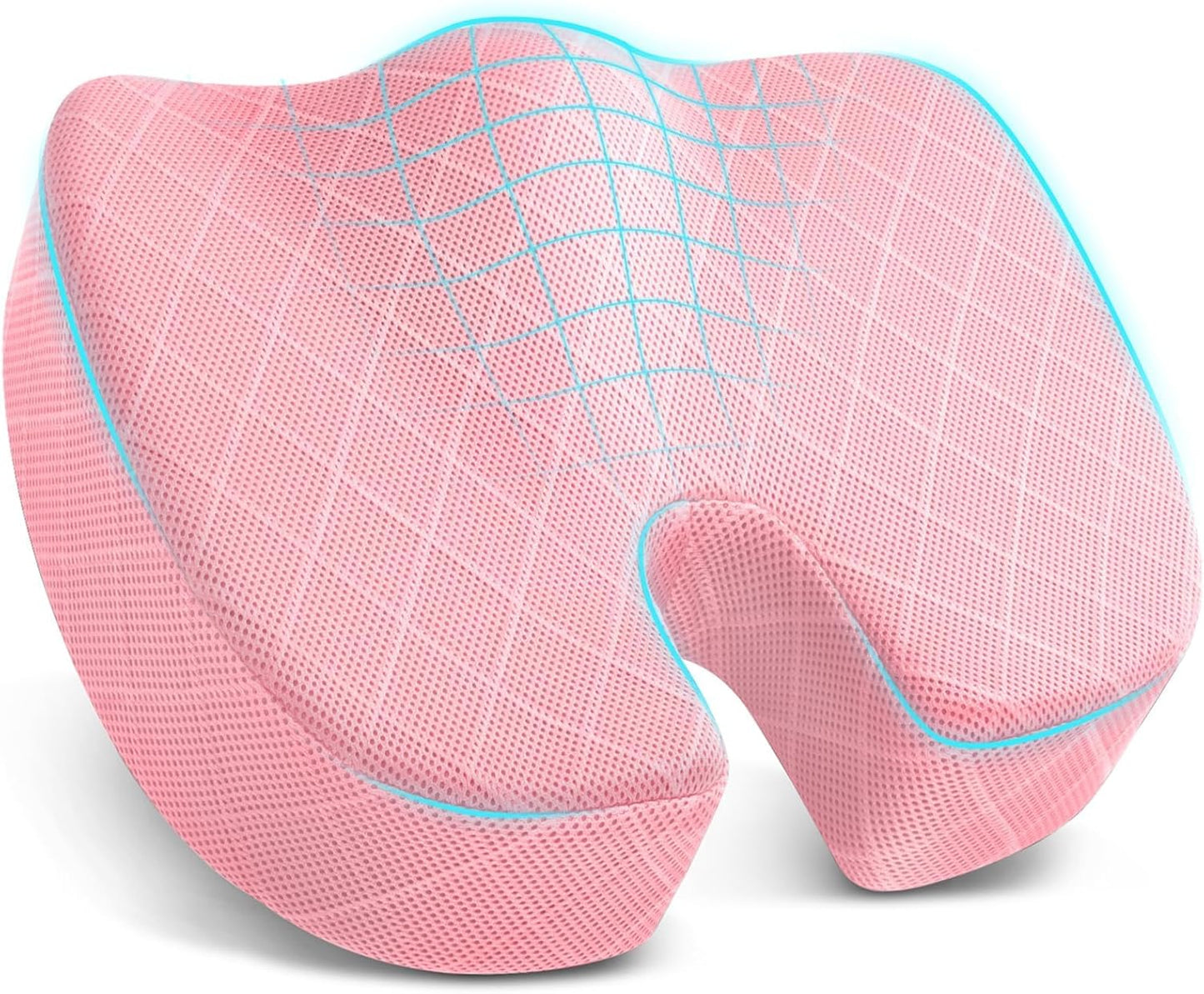 TushGuard Office/ Car Seat Cushion, Non-Slip Sciatica & Back Coccyx Tailbone Pain Relief Chair Pad, Memory Foam Butt Pillow for Computer Desk, Wheelchair, Driving (Black)