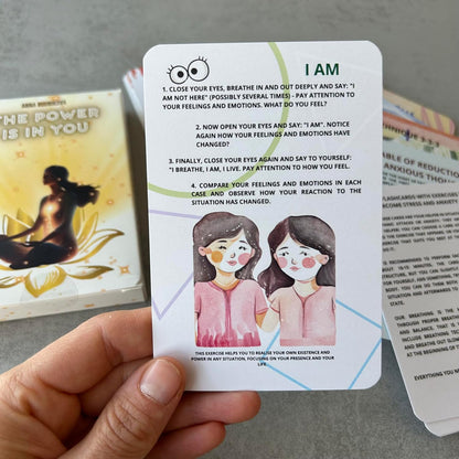 Panic Attack & Anxiety Relief Cards – 'The Power is in You' 46 - Card Deck with Grounding Exercises, Breathing Techniques & Stress Management Practices (English)