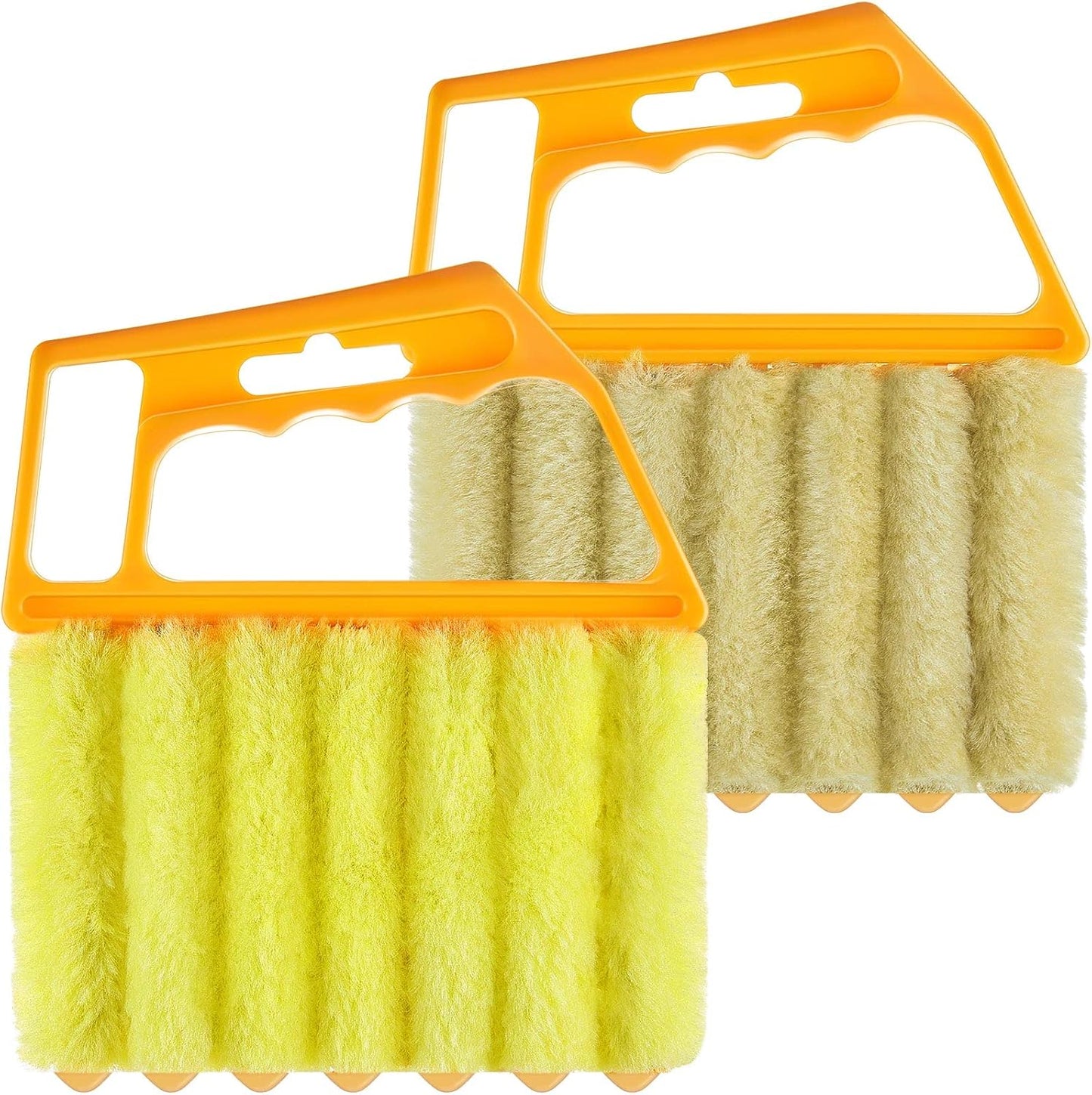 Geiserailie 2 Pcs Window Venetian Blind Cleaner Duster Tool Washable 7 Fingers Dusting Cleaner and Air Vent Shutter Brush Blinds Air Conditioner Fan Duster Dirt Housekeeping Tool (2 Color)