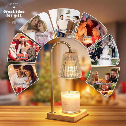 Hong-in Candle Warmer Lamp with Timer, House Warming Gifts New Home Decor | Dimmable & Adjustable Height, Electric Wax Warmer for Scented Wax Jar Candles,Gifts for Women Mom Sister