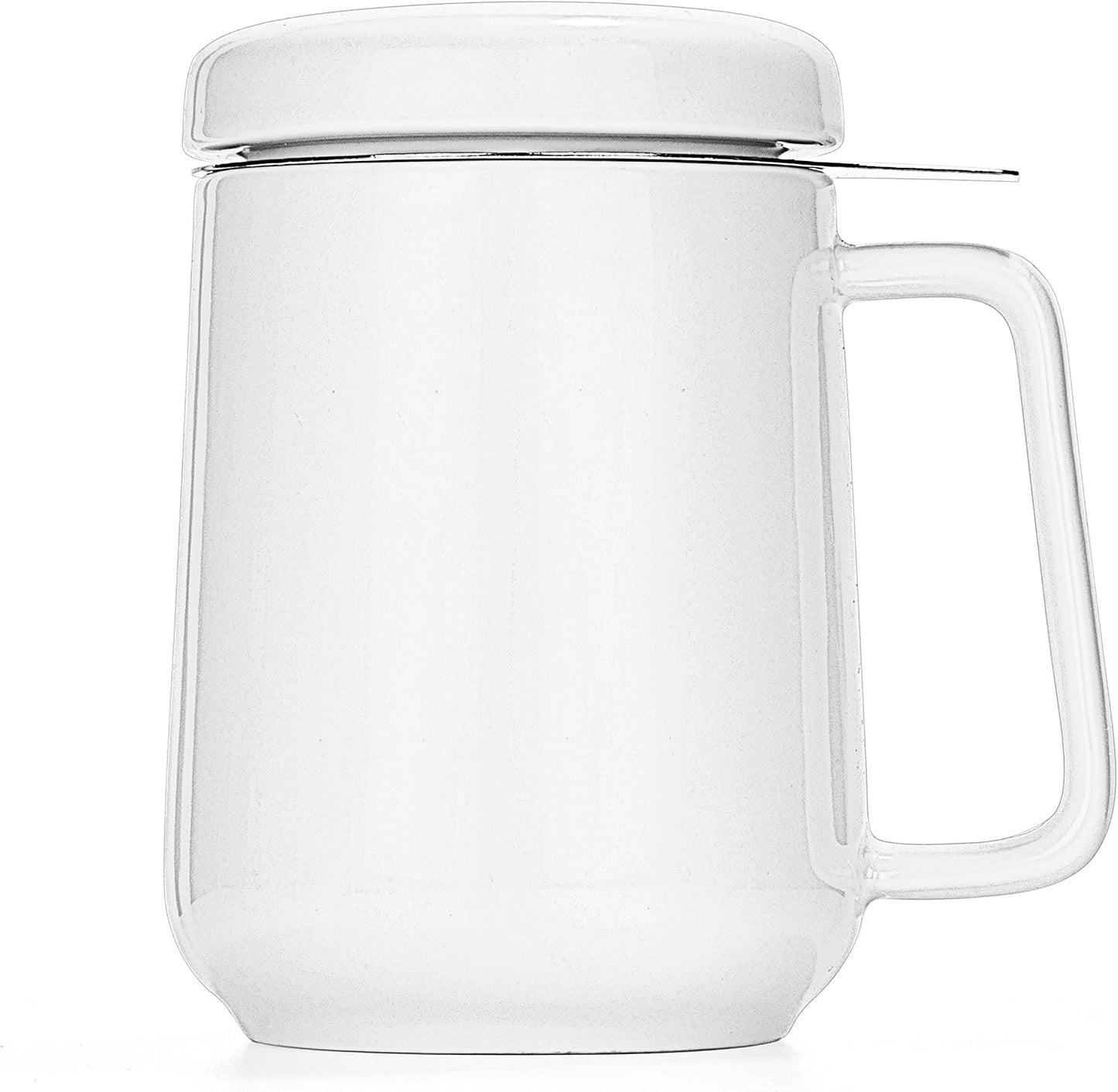 Tealyra - Peak Ceramic Red Tea Cup Infuser - 19-ounce - Large Tea High-Fired Ceramic Mug with Lid and Stainless Steel Infuser - Tea-For-One Perfect Set for Office and Home Uses - 580 milliliter