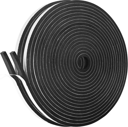 Kikerike Self Adhesive Foam Tape Weatherstrip 1/2In x 1/4In x 42Ft High Density Foam Insulation Strips Seal Weather Stripping with Strong Adhesive for Door and Window Sound Isolation Soundproofing