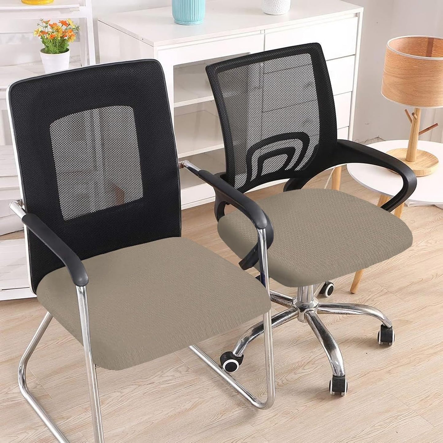 Smiry Office Computer Chair Armrest Covers, 2PCs Anti-dust Arm Rest Pad | Removable Washable Desk Chair Arm Pad Covers, Grey