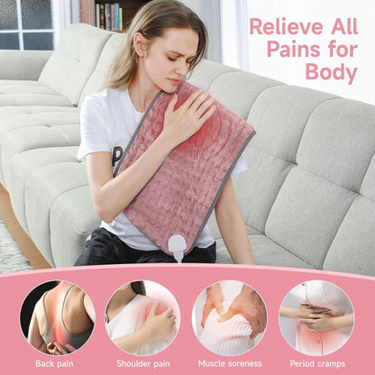 NBKLS Heating Pads for Back Neck Shoulder Pain, Electric Heating Pad Auto Shut Off, Fast Heat, Large Heating Pad Christmas Gift for Women Men, Birthday Gifts for Mom Dad (Blue)