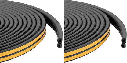 Weather Stripping Seal Strip Tape, Doors Windows Frame Self Adhesive D Type Foam Sealing Tape, 32.8Ft Rubber Soundproof Insulation Cell Foam Stripping, White