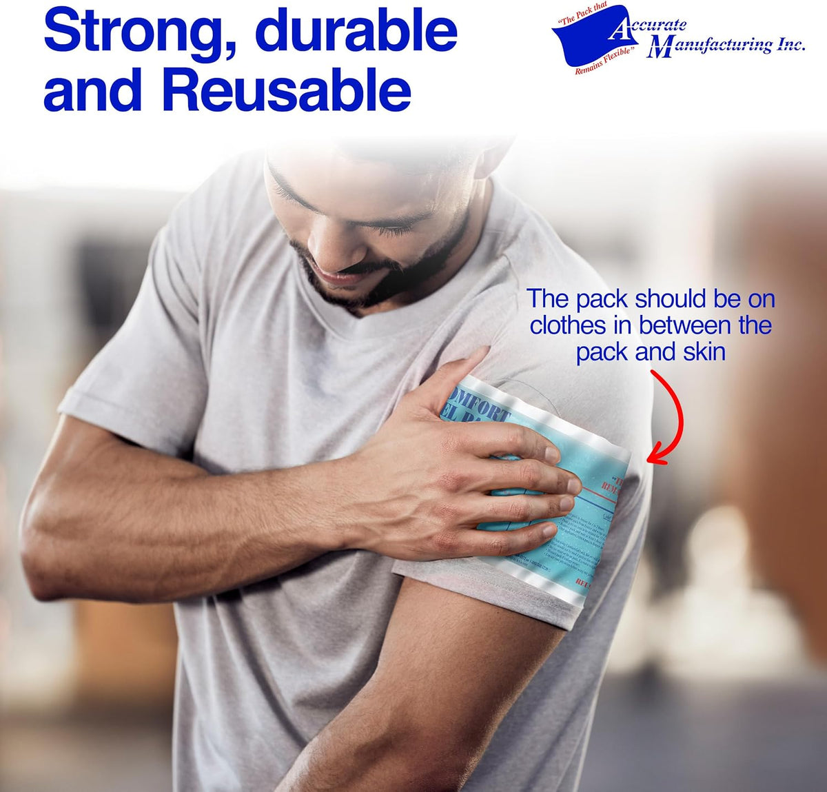 Flexible Reusable Gel Packs for Neck, Wrist, Arm, Back and Shoulder Pain Relief - Versatile Hot or Cold Gel Packs for Injuries, Sore Muscles or Toothache Pain Relief, Blue, 9" x 12"