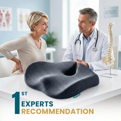 SitCushion Extra Large Memory Foam Seat Cushions for Office Chairs, Pressure Relief Seat Cushion for Tailbone Pain Relief, Sciatica & Back Pain, Ergonomic Office Chair Cushion for Long Sitting (Black)