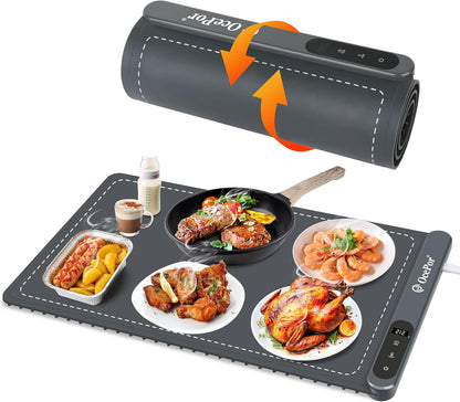 Warming Mat for Food,36"x16" Large Food Warmer Mats for Countertop (Gray)