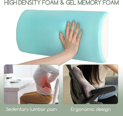 HIGOGOGO Lumbar Support Pillow for Recliner Chair/Accent Chair/Couch, Memory Foam Back Support Cushion for Elderly, Recliner Cushions for Back Rest, Pain Relief, Reading, Washable Cover, Brown