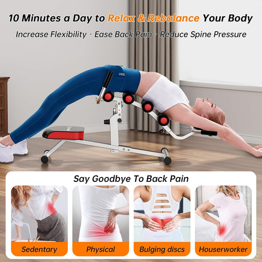 Inversion Table for Back Pain Relief - 350lbs Capacity, Improve Posture and Spinal Health - Ideal for Home and Gym Use