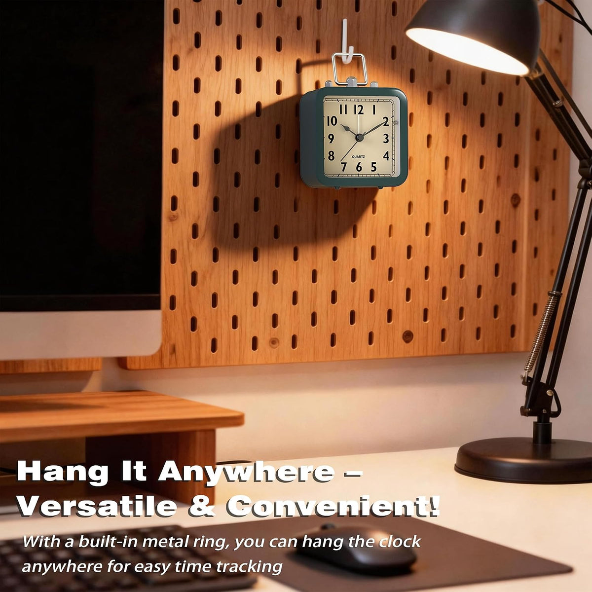 AYRELY® Small Metal Alarm Clock, Desk and Table Clock for Travel
