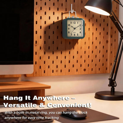 AYRELY® Small Metal Alarm Clock, Desk and Table Clock for Travel