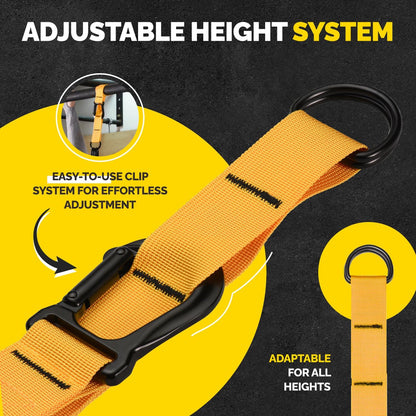 Pull Up Assistance Bands Set with 4 Levels, Adjustable Strap and Foot Rest | 50–200 lb stackable pull-up assistance, nylon-sleeved bands, adjustable support, reduced snap-back risk