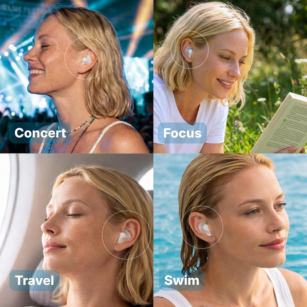 Medi Grade Silicone Ear Plugs for Sleeping, 6 Pairs, 27dB Noise Reduction