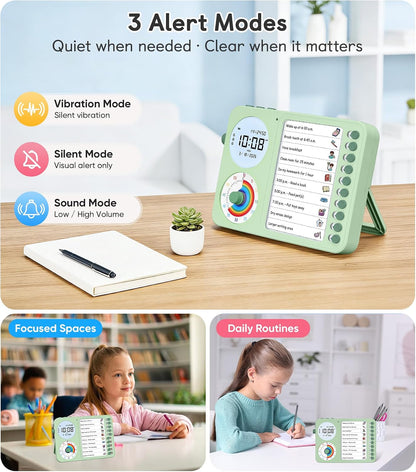 3-in-1 Visual Timer & ADHD Tool for Kids with Chore Chart & Planning Board | ADHD Task Timer for Adults with Visual Schedule, To-Do List & Planning Board for Home, School, Classroom, Work